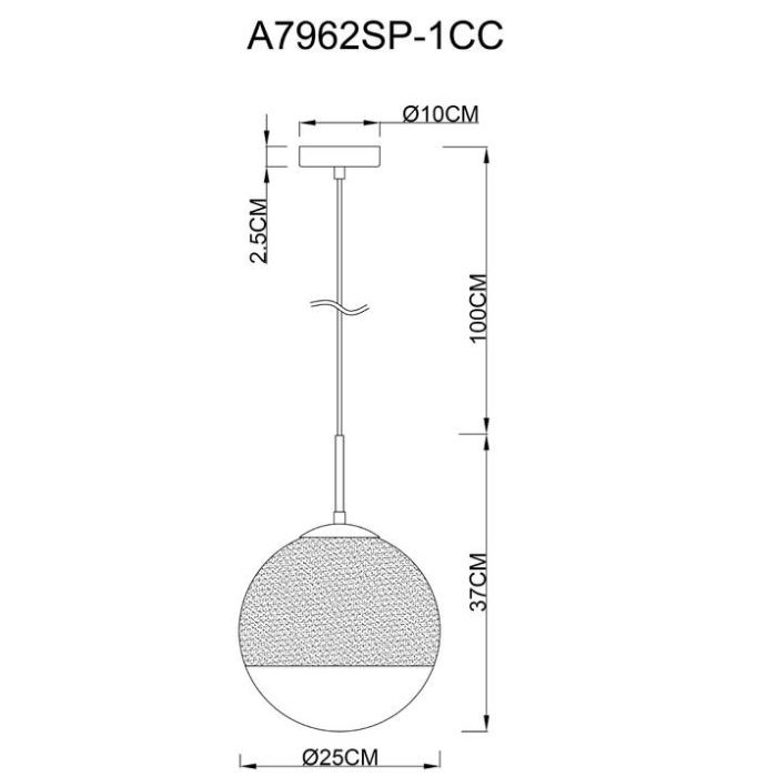 Подвесной светильник Arte Lamp Jupiter chrome A7962SP-1CC