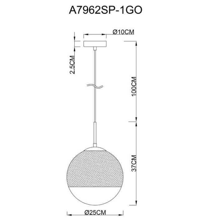 Подвесной светильник Arte Lamp Jupiter gold A7962SP-1GO