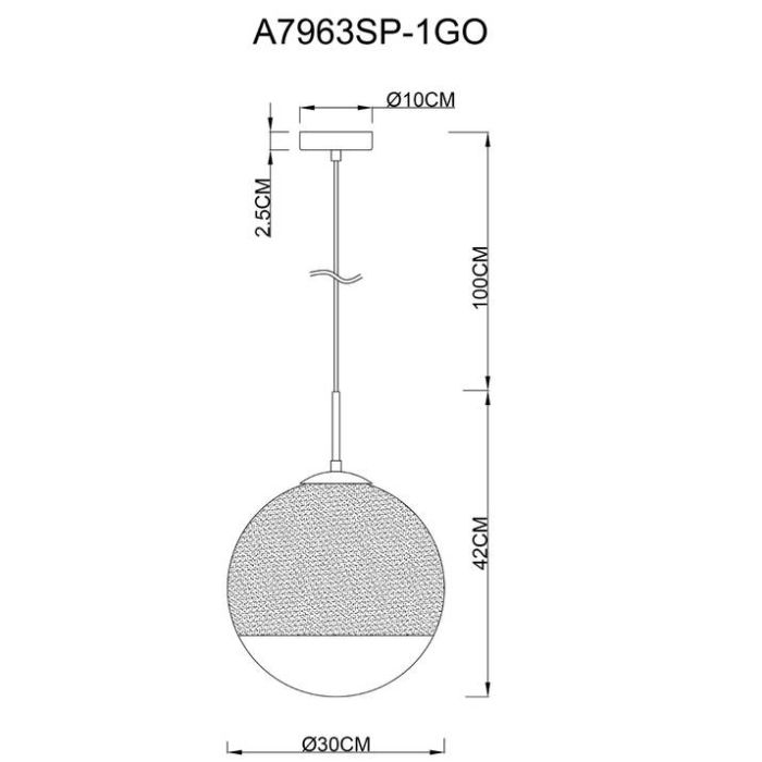 Подвесной светильник Arte Lamp Jupiter gold A7963SP-1GO