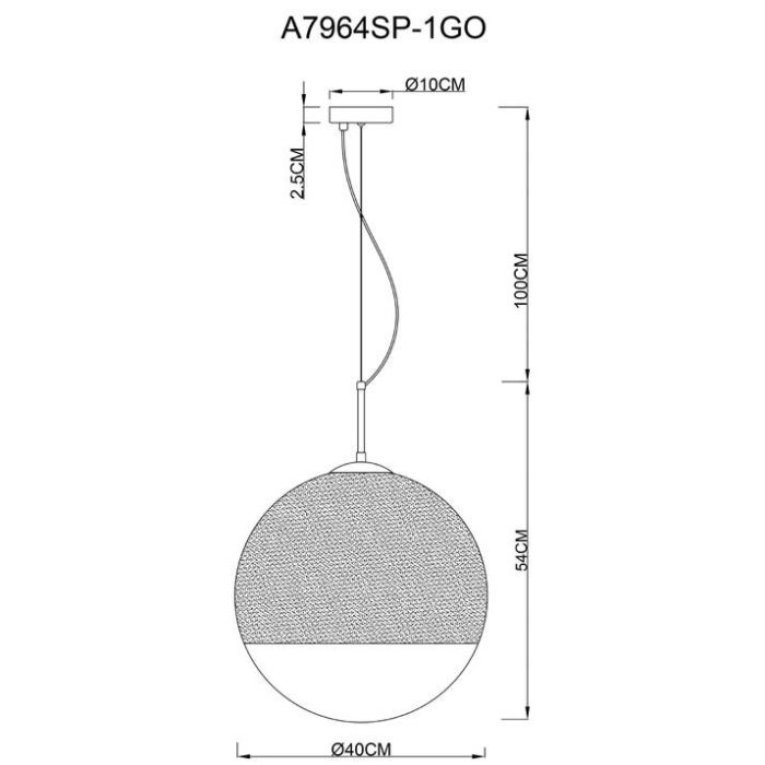 Подвесной светильник Arte Lamp Jupiter gold A7964SP-1GO