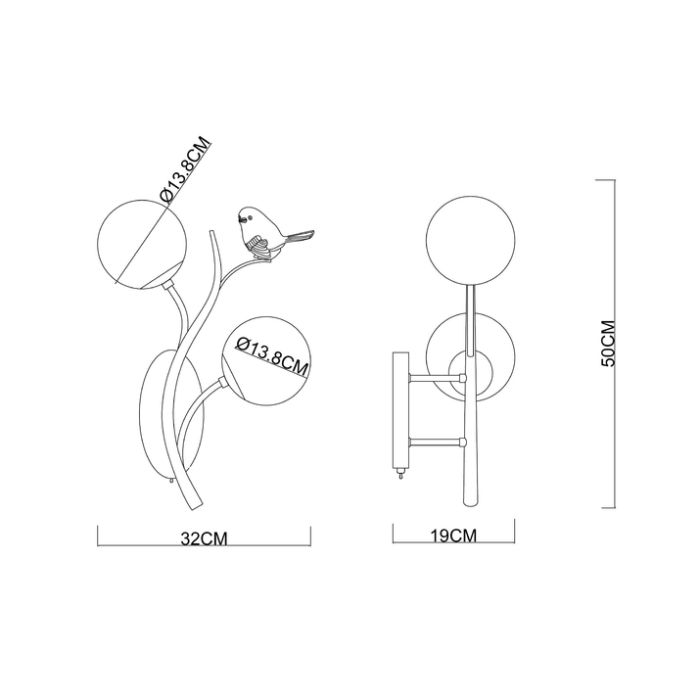 Бра Arte Lamp Camomilla A9712AP-2SG