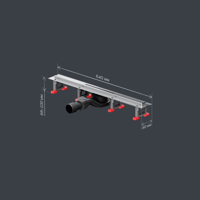 W01SC-S11-060-05SB MasterFlow Трап для душа линейный универс затвор Slim line 60см цвет сталь мат