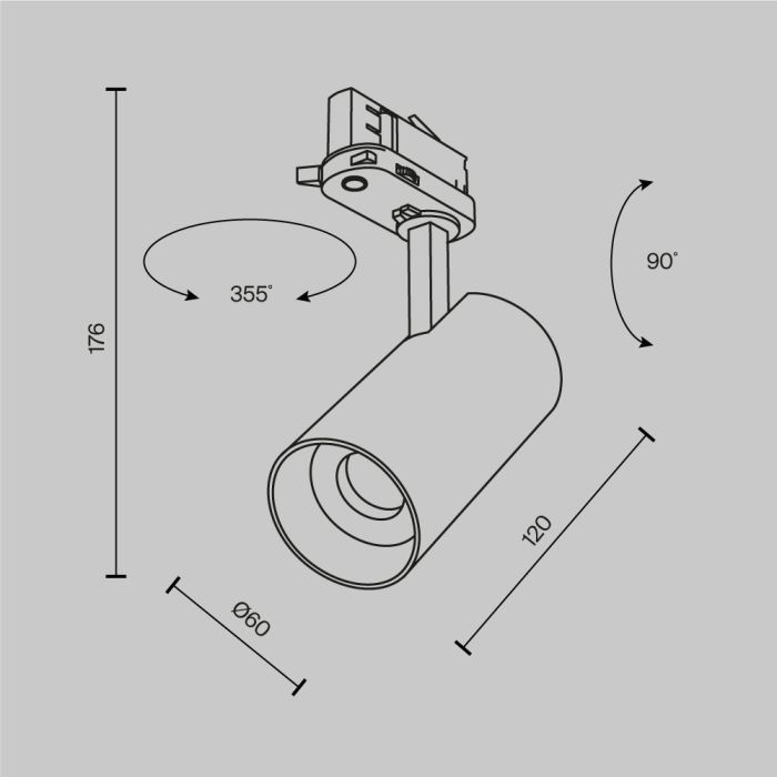 Светильник на штанге Maytoni Focus Led TR197-3-12WCCT-M-B