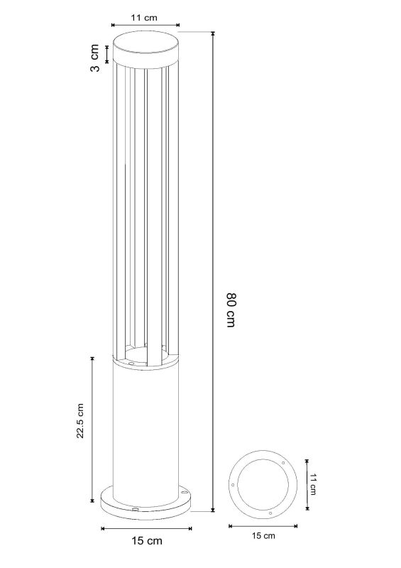 Наземный высокий светильник Arte Lamp Thuban A1080PA-1BK