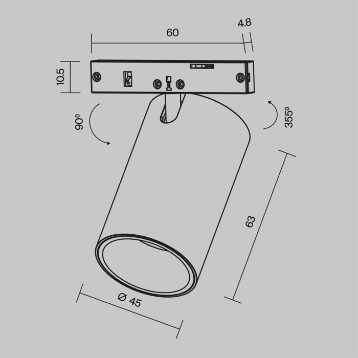 Светильник на штанге Maytoni Focus Led TR187-1-9W3K-M-BW