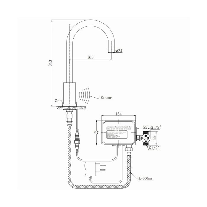 Смеситель для кухни сенсорный Raiber Sensor RSF88198, хром